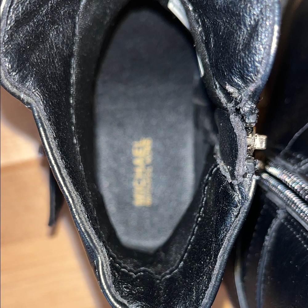 Michael Kors Black Boots with Gold Buckle - Picture 6 of 9